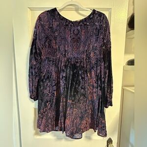 Free People Purple and Black Velvet Dress